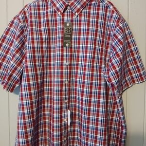 Jos. A. Bank Red and Blue Plaid Casual Shirt